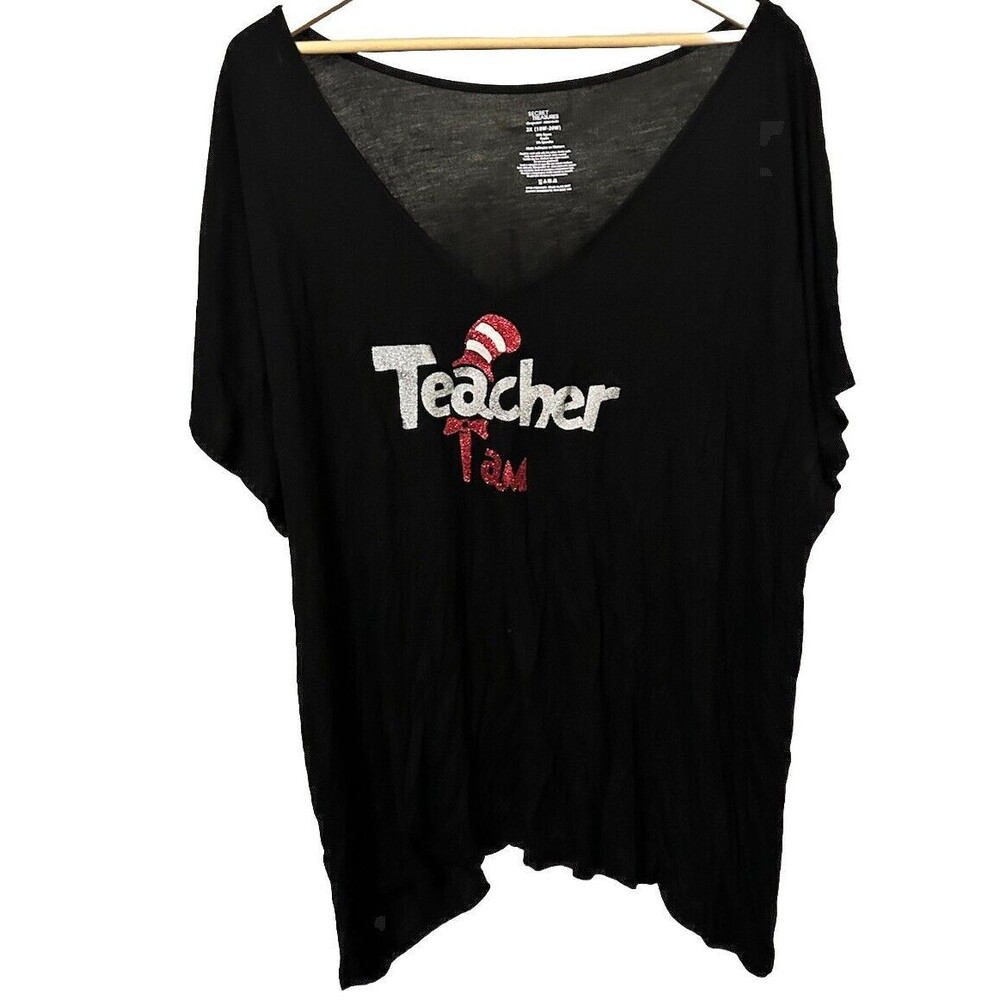 Secret Treasures DR. SEUSS TEACHER I AM Women's SIZE 2X (18-20) Glitter T-SHIRT